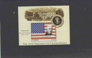 LIBERIA 2001 13TH PRESIDENT OF THE U.S MILLARD FILMORE MINT VF NH O.G S/S (5