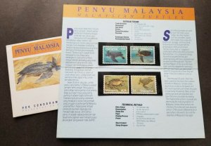 Malaysia Turtles 1990 Ocean Marine Life Underwater (p. pack) MNH Limited *toning