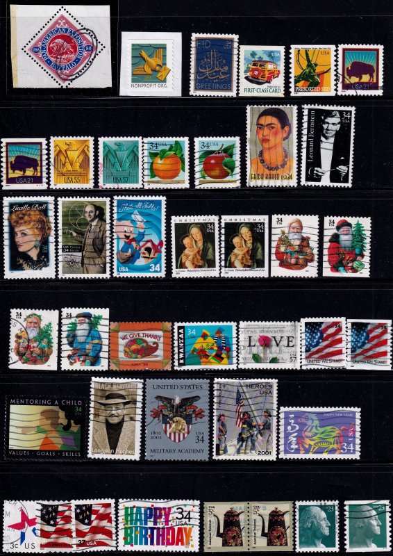 USA 1999- 2002 -Used Group of 75 Stamps (2 Scans)