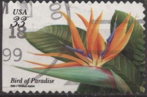 US 3310 (used) 33¢ bird of paradise plant (1999)