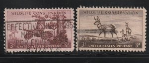 US 1956 Wildlife Conservation issue Sc 1077-1078 Used A1757