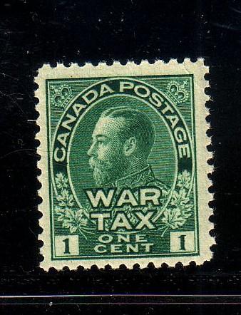 Canada Sc MR1 1915 1c grn G V War Tax stamp mint