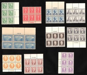 momen: US Stamps CANAL ZONE #105-114 PLATE BLOCKS MINT OG NH VF LOT #78944