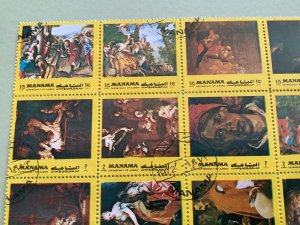 Manama Dependency of Ajman Famous Paintings part stamps sheet R49545