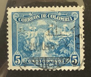 Colombia 1949 Scott 574 used - 5c,  Coffee Picking