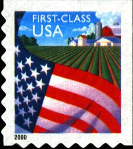 2000 34c Flag over Farm, ATM SA Single Scott 3450 Mint F/VF NH