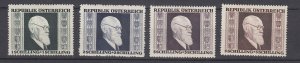 J29503, 1946 austria set mh #b167-70 renner