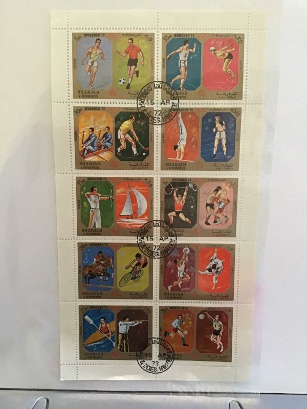 Sharjah Munich 1972 Olympics  cancelled stamps sheet R27578 