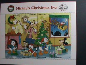 GRENADA STAMP-1988 MICKEY'S CHRISTMAS EVE-DISNEY CARTOON MNH SHEET VERY FINE