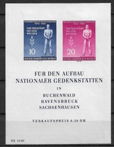 1955 DDR 237a Monument to the Victims of Fascism MNH S/S