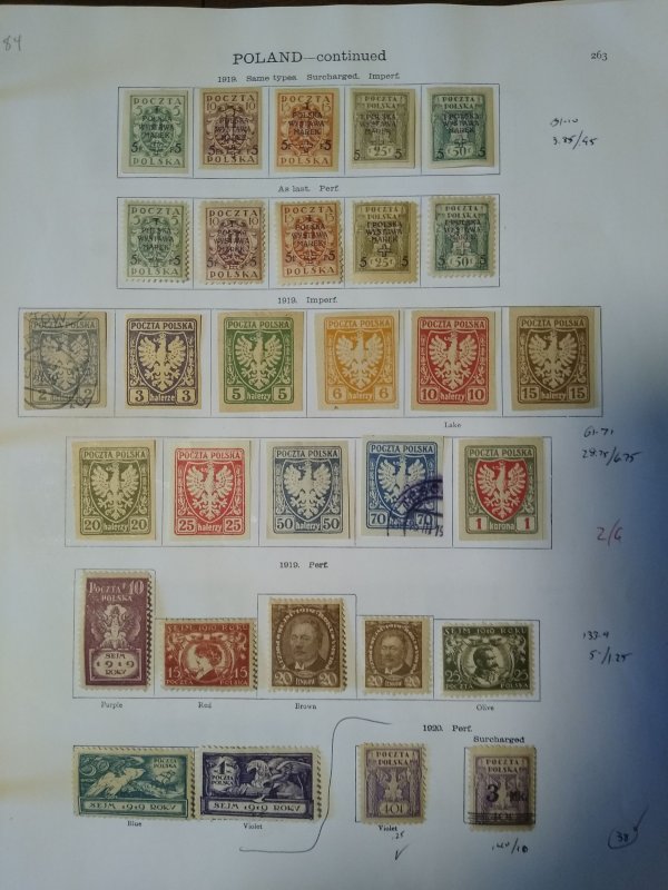 collection on pages Poland 1919-35 CV $180