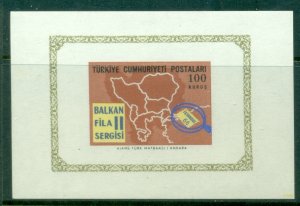 Turkey 1966 Balkanfilia Stamp Ex. MS MUH