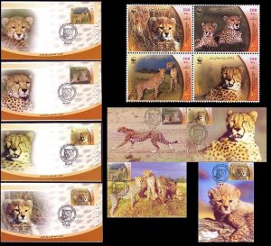 WWF Asiatic Cheetah Presentation pack 2003 MNH SC#2876 a-d SG#3136-3139