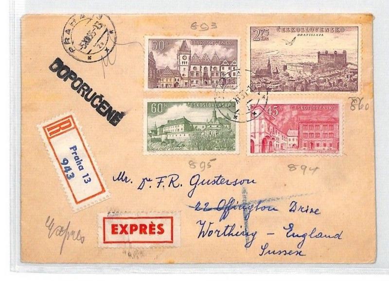 BU89 1955 Czechoslovakia Prague Airmail Cover PTS