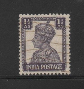 INDIA #172A  1942  1 1/2a  KING GEORGE VI    F-VF  USED