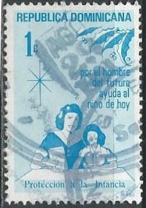 Dominican Republic RA89 (used) 1c child welfare, brt blue (1980)