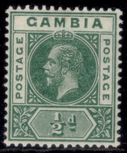 GAMBIA GV SG86, ½d deep green, M MINT.