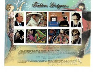 Tanzania 1999 Fashion Designers - Sheet of 8 Stamps - MNH