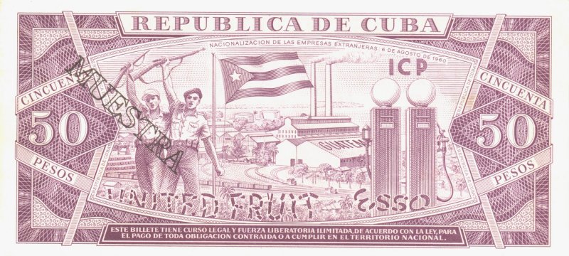 1961 Cuba Banknote 50 Pesos Specimen  Che Signature Crispy UNC​