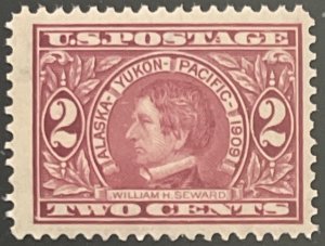 Scott #370 1909 2¢ Alaska-Yukon-Pacific William H. Seward perf. 12 MNH OG