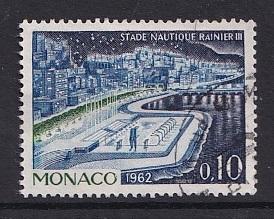 Monaco  #505   used  1962  aquatic stadium at night