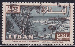 Lebanon 1961 Sc C302 200p Bistre Brown & Dull Blue Maameltein Casino Stamp Used