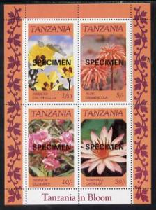 Tanzania 1986 Flowers  m/sheet overprinted SPECIMEN unmou...