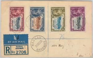 52292   -  BAHAMAS -  POSTAL HISTORY: REGISTERED COVER from NASSAU 1935