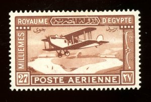 1929 Egypt Scott #C2 Mail Plane Mint Very Lightly Hinged