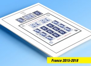 COLOR PRINTED FRANCE 2015-2018 STAMP ALBUM PAGES (123 illustrated pages)