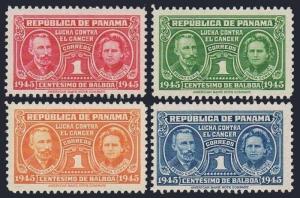 Panama RA15-RA18,MNH.Mi Zw 15-18. Postal Tax stamps 1945.Pierre & Marie Curie.