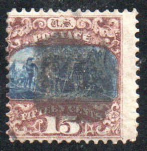 USA #118 Fine, sock on the nose cork cancel, vibrant colors! Retails $825