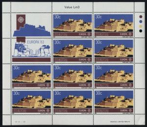 Malta 627-8 sheets MNH EUROPA, Megalithic Temples, Fort St. Angelo