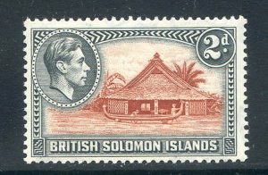 British Solomon Islands 2d Orange Brown & Black SG63 Mounted Mint