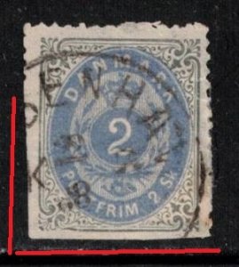 DENMARK Scott # 16 Used - Trimmed Perfs - CV $27.50