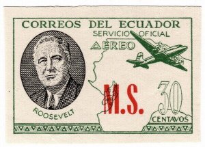 (I.B) Ecuador Postal : Roosevelt Official Airmail 30c (MS)