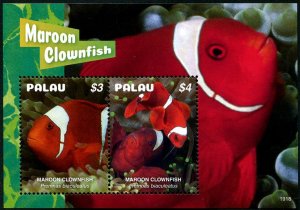 2019 Palau Maroon Clownfish SS (Scott 1443) MNH