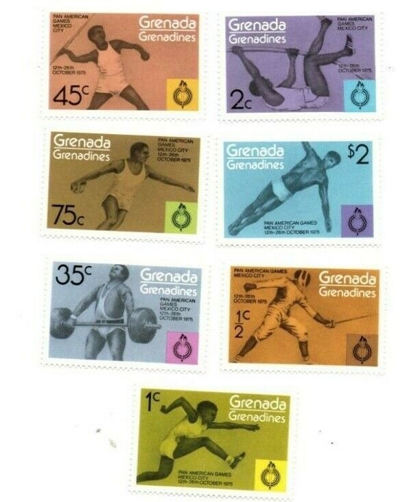 Grenadines 1975 - Pan-Am Games - Set of Seven Stamps - Scott #101-7 - MNH