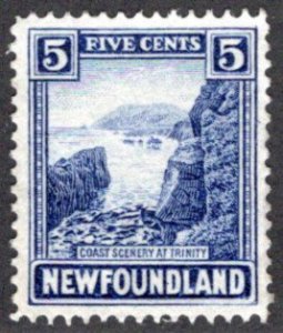 127, NSSC, Newfoundland, 5¢ Coast of Trinity, ultramarine, MLHOG, VF, postage st