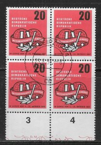 Germany DDR 364 Trade Union Congress Block of 4 CTO NH