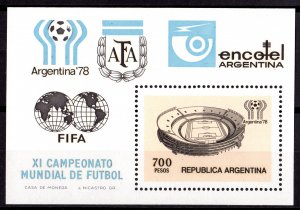 Argentina 1978 Sc#1192 WORLD CUP SOCCER CHAMPIONSHIP Souvenir Sheet MNH