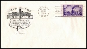 11156 OAS-CNY FDC SCOTT 922 – 1944 3c Completion of First Transcontinental RR