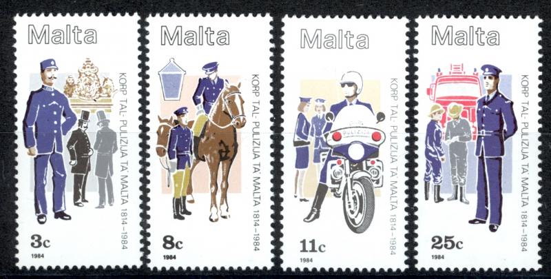Malta Sc# 643-646 SG# 738/41 MNH 1984 Police Force