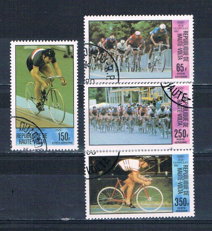 Burkina Faso C258-61 Used set Bicycling 1980 (HV0114)+