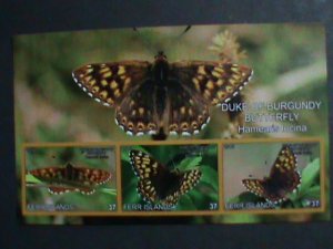 ​FERR ISLAND STAMP-2010 COLORFUL BEAUTIFUL LOVELY BUTTERFLY MNH MINI SHEET-VF