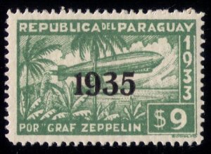 PARAGUAY #C94  AIIRSHIP GRAF ZEPPELIN MNH,OG OVERPRINTED 1935 VF/XF