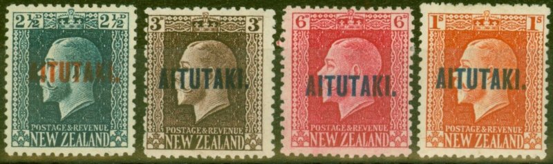 Aitutaki 1917 set of 4 SG15a-18a P.14 x 14.5 Fine Mtd Mint