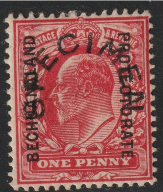 BECHUANALAND 904 KE7 1d opt SPECIMEN fine with gum