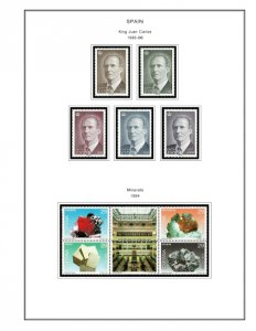 COLOR PRINTED SPAIN 1994-1999 STAMP ALBUM PAGES (58 illustrated pages)