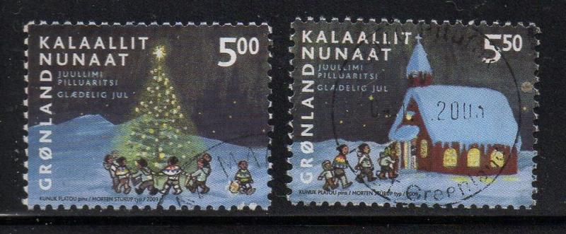 Greenland Sc 420-1 2003 Christmas stamp set used